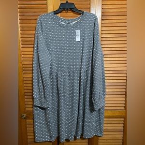 FINAL OFFER BEFORE DONATION: Gray with white polka dots baby doll dress.